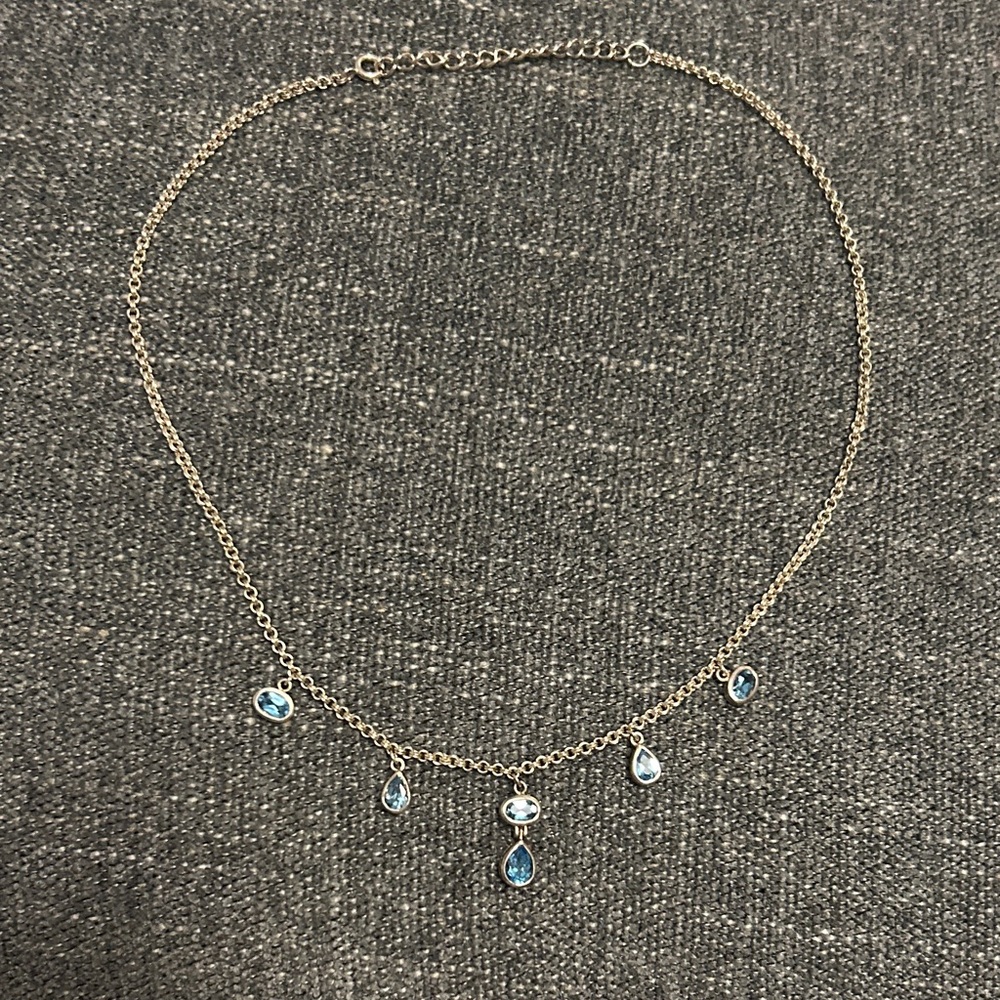 Elegant Silver Necklace with Blue Accents